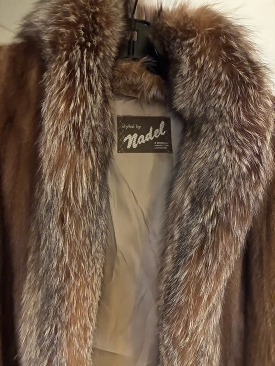 None Jackets & Blazers - Vintage Mink (with fox collar) Full-length Brown Fur Coat
